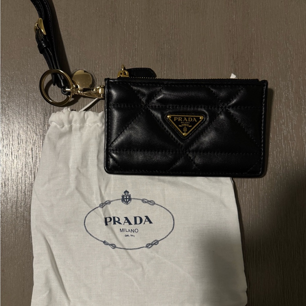 Prada Black Quilted Leather Card Holder
